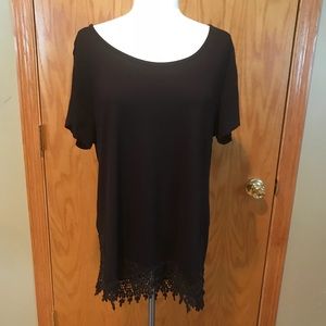 Black tee shirt with lace detailing